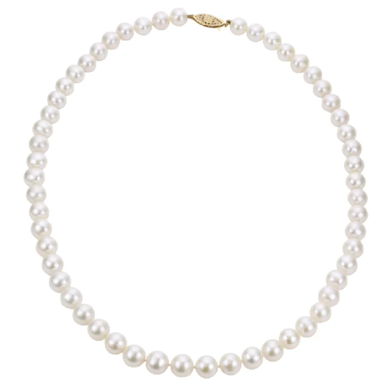 Bar necklace for women-14K Yellow Gold 6-6.5mm Freshwater Cultured Pearl Strand Necklace