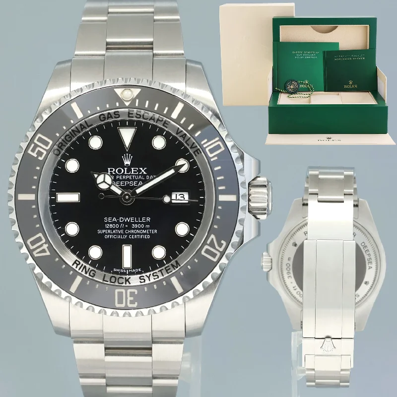 High-end wristwatches-MINT 2015 Rolex Sea-Dweller DEEPSEA 116660 Steel 44mm Black Ceramic Watch Box