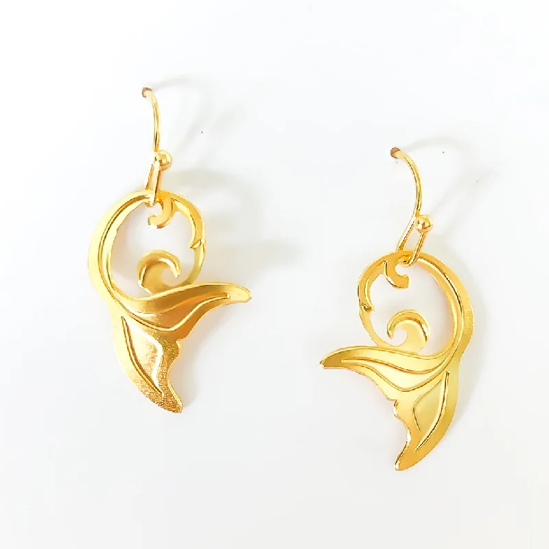 Elegant earrings for women-Whale Tail Earrings