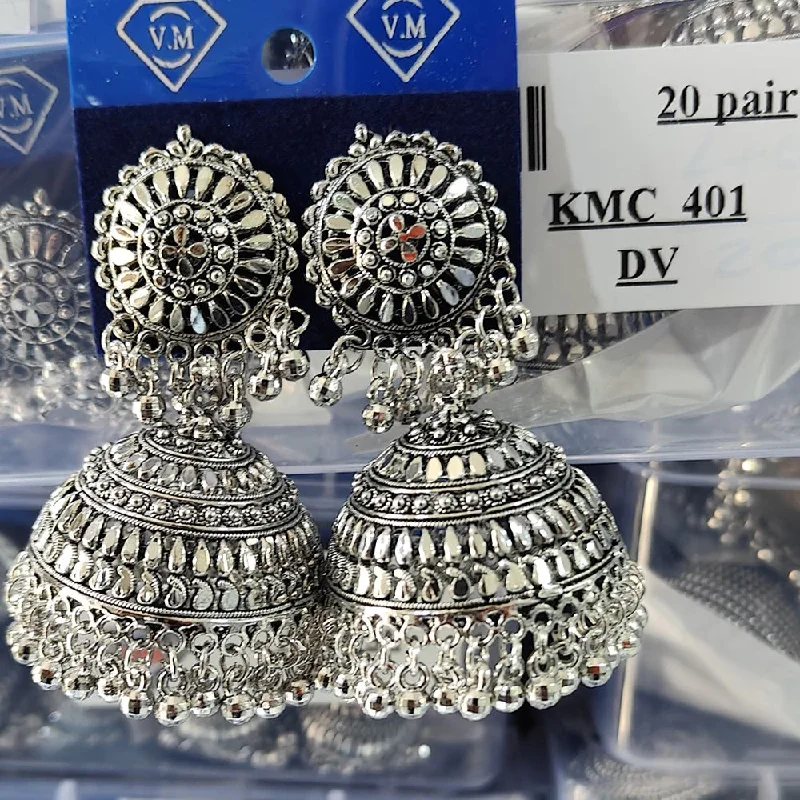 Luxury earrings for women-VM Imitation Oxidised Plated Ghungroo Jhumki Earrings