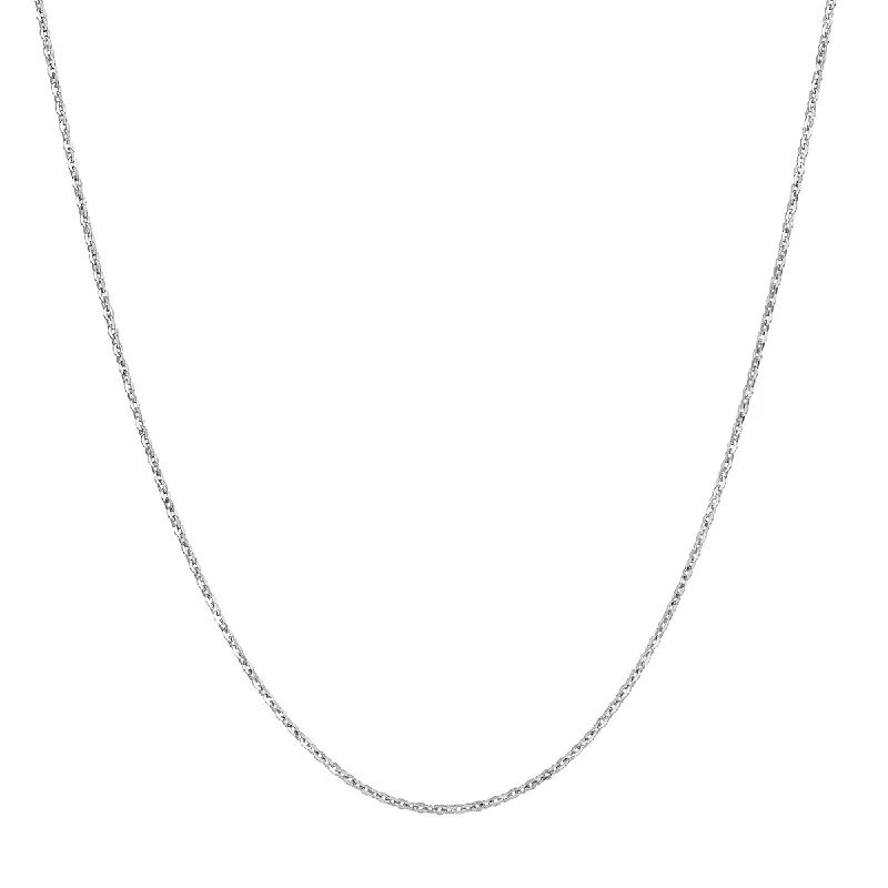 Heart necklace for women-Sterling Silver 1.5mm Diamond Cut Cable Chain Necklace 18"