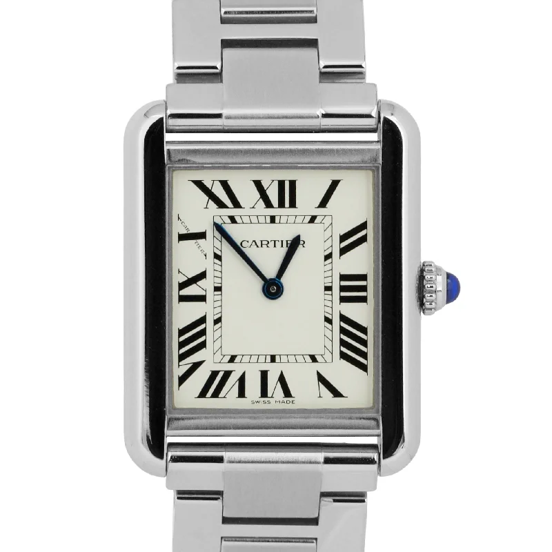 Designer watches for men-MINT PAPERS Cartier Tank Solo 31mm Stainless Steel W5200013 3710 Quartz BOX