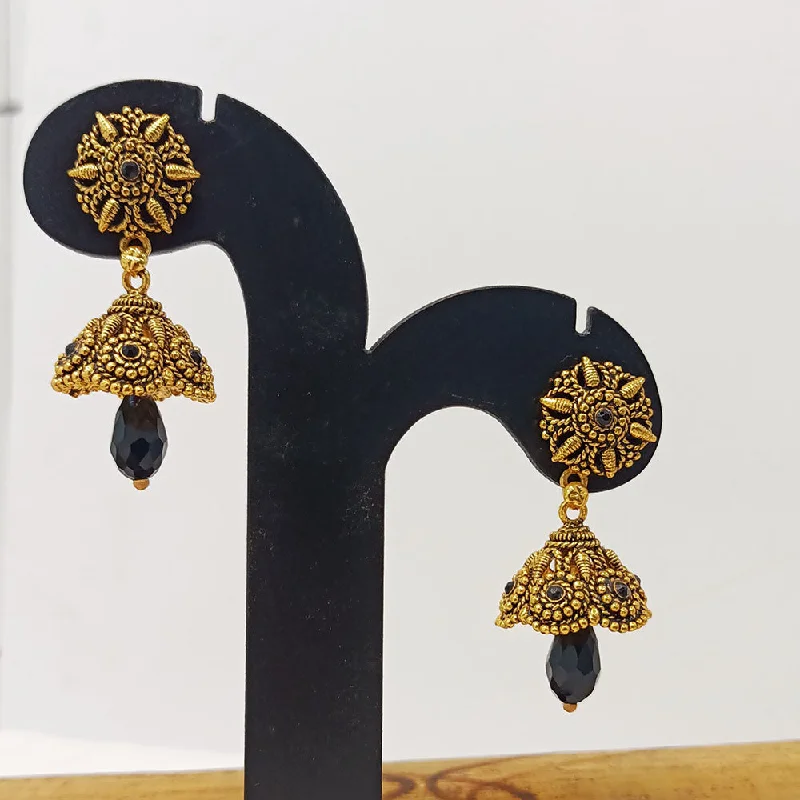 Heart-shaped earrings for women-Dariyalal Sales Gold Plated Jhumki Earrings