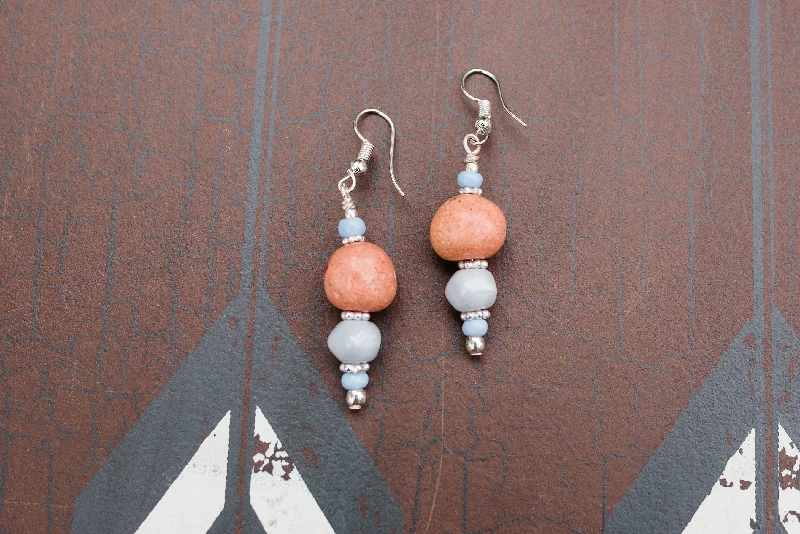 Silver dangling earrings for women-Pastel Ceramic Earrings