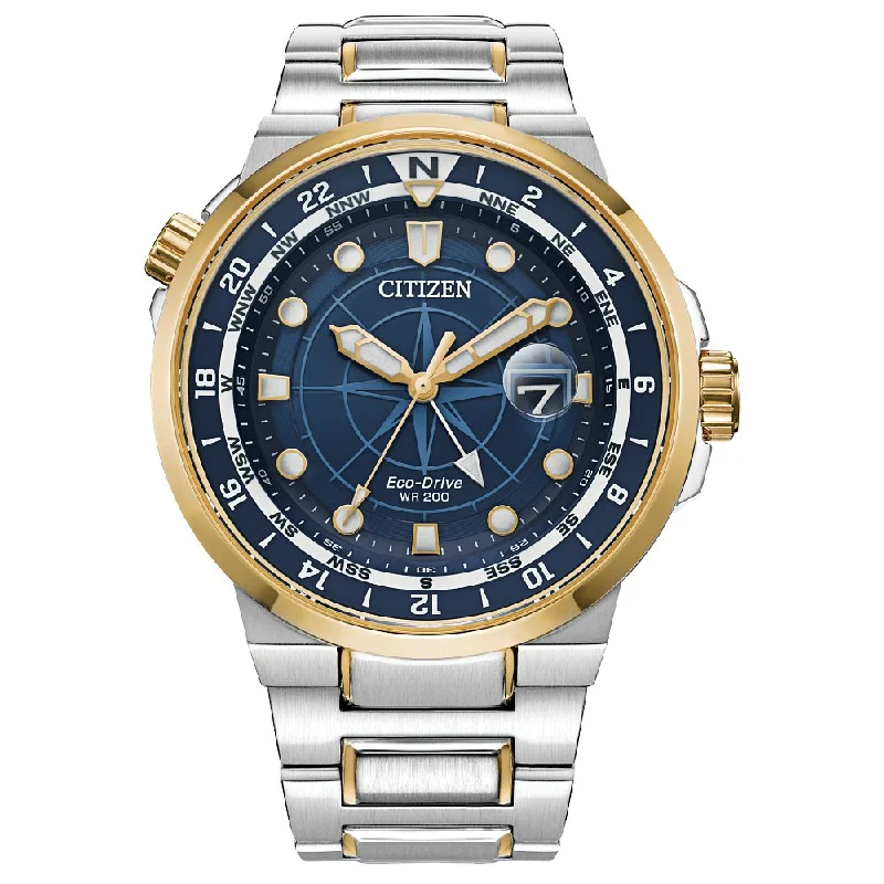 Men’s leather strap wristwatches-CITIZEN Eco-Drive Sport Luxury Endeavor Mens Stainless Steel