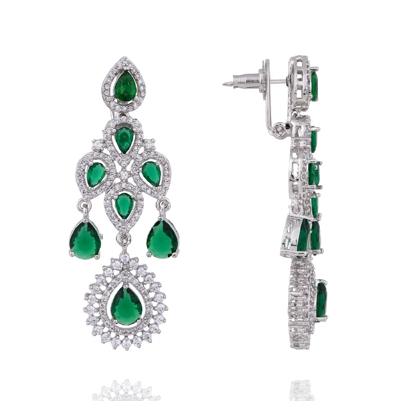 Birthstone earrings for women-Kiara Advani Set Emerald Earrings Only