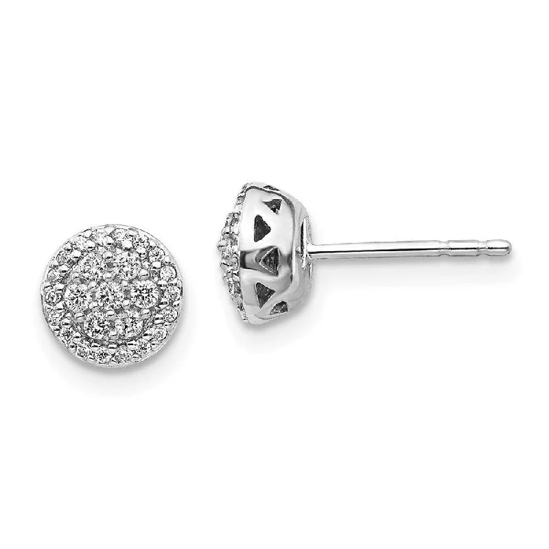 Clip earrings for women-14k White Gold Diamond Cluster Earrings