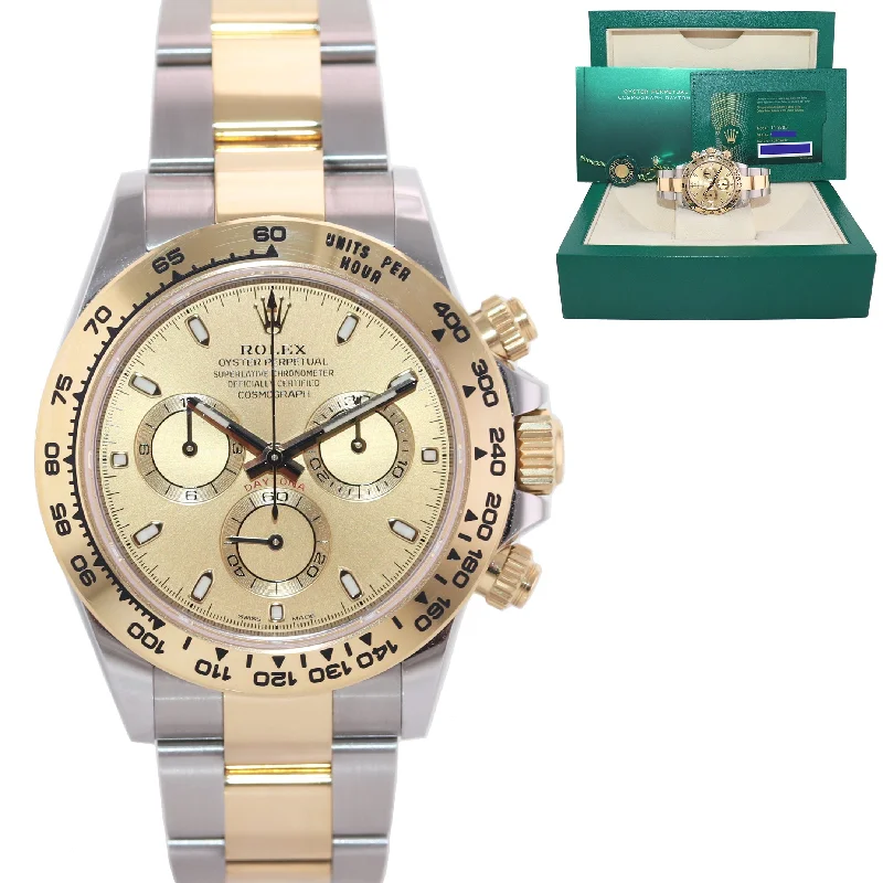 Smartwatches for Android-2022 NEW PAPERS Rolex Daytona 116503 Champagne Chrono Two Tone Gold Watch Box