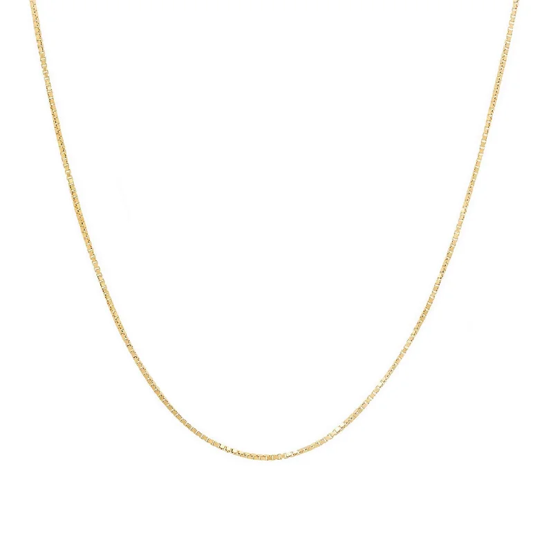 Minimal gold necklace for women-Baby Box Chain Necklace | 14k Gold