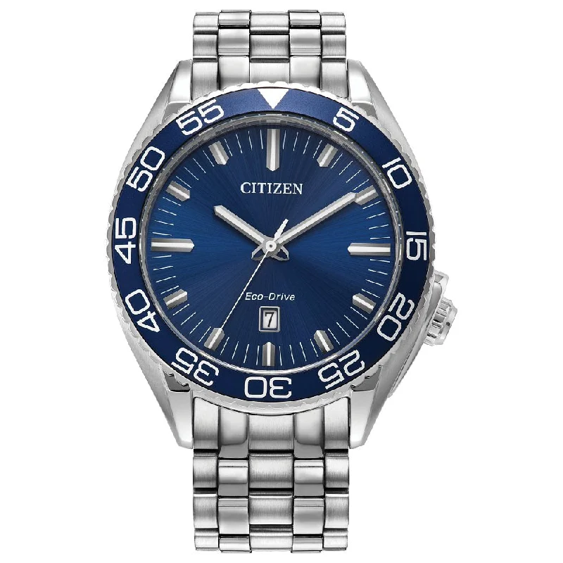 Fashionable wristwatches for men-CITIZEN Eco-Drive Sport Luxury Carson Mens Stainless Steel