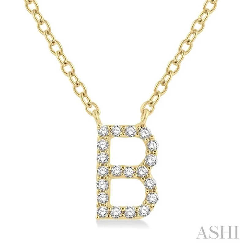 Designer pendant necklace for women-10K Yellow Gold 0.06ctw Diamond Letter "B" Necklace