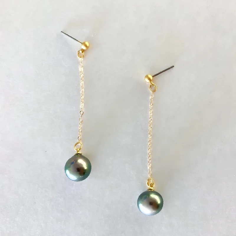 Sparkly earrings for women-Tahitian Pearl Dusters