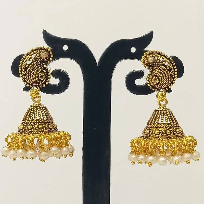 Contemporary earrings for women-Dariyalal Sales Gold Plated Jhumki Earrings