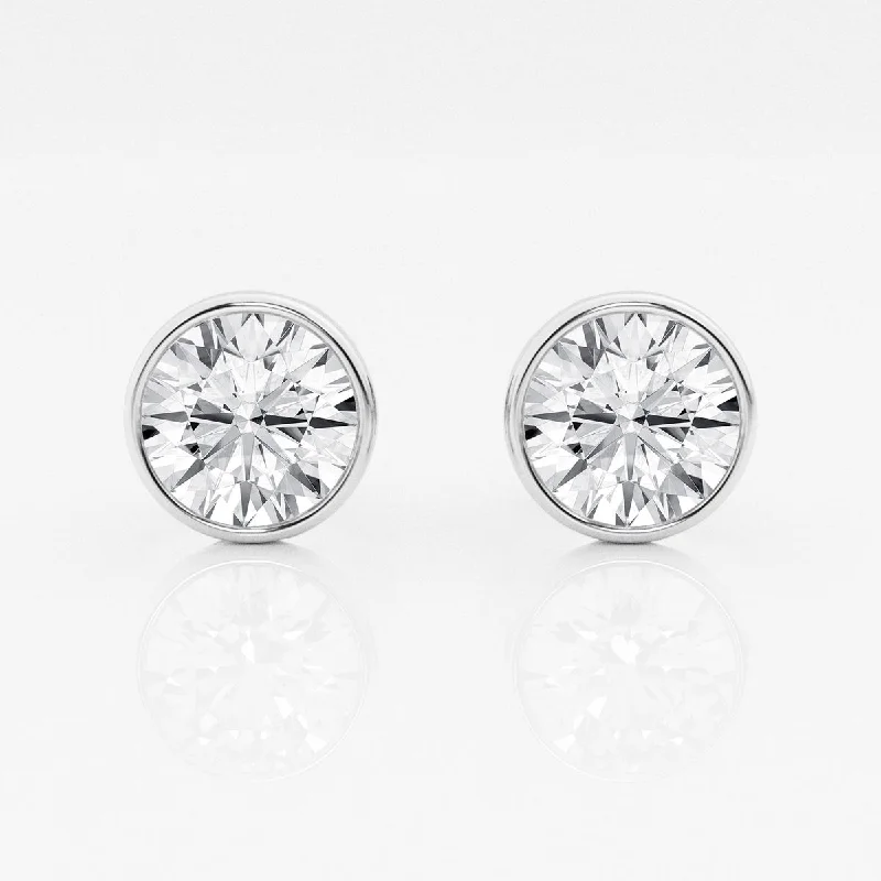 Engagement rings for brides-to-be for women-White Gold Bezel Set 1/2CTW Diamond Studs