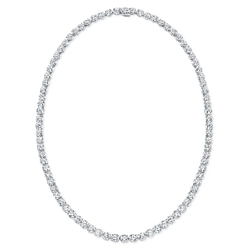 Chain necklace for women-Round 84.35ct Diamond Line Necklace in 18kt White Gold