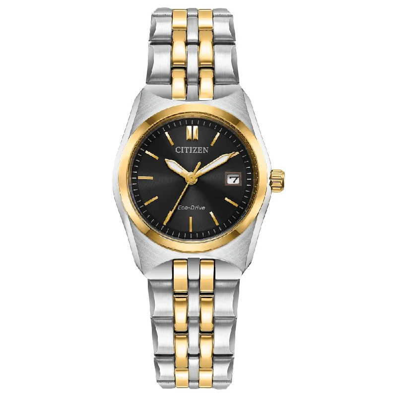 Leather strap wristwatches-CITIZEN Eco-Drive Dress/Classic Eco Corso Ladies Stainless Steel