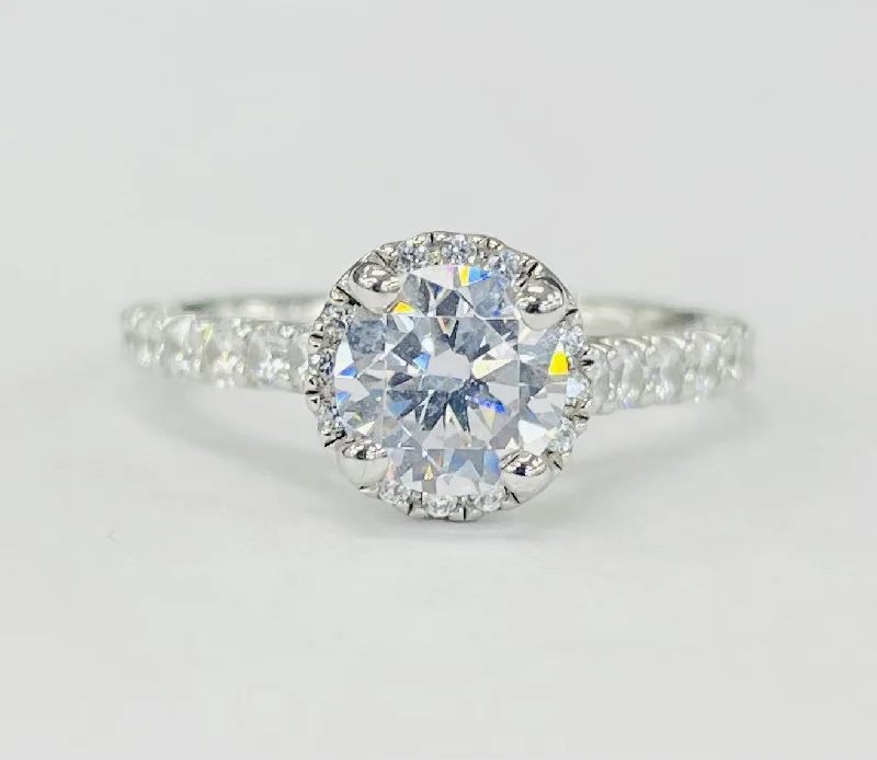 Custom-designed engagement rings for women-Romance - Hidden Halo Accented Diamond Setting