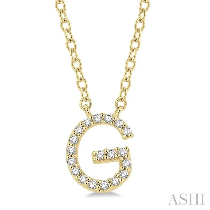 Unique necklace for women-10K Yellow Gold 0.06ctw Diamond Letter "G" Necklace