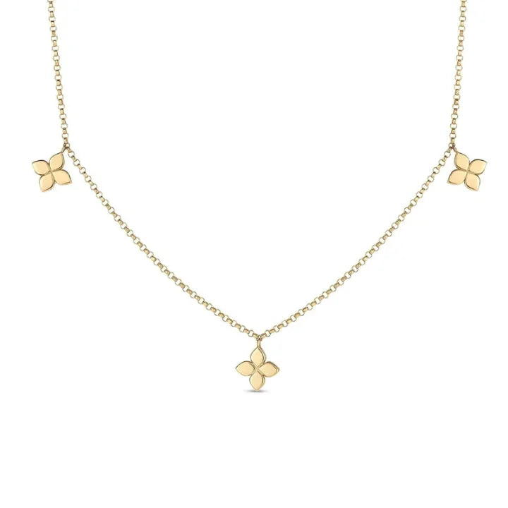 Elegant necklace for women-Roberto Coin 18K Yellow Gold Love By The Inch Diamond Necklace