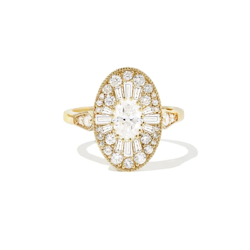 Personalized engagement rings for women-Oval Shape Ballerina Oval Diamond Mosaic Ring