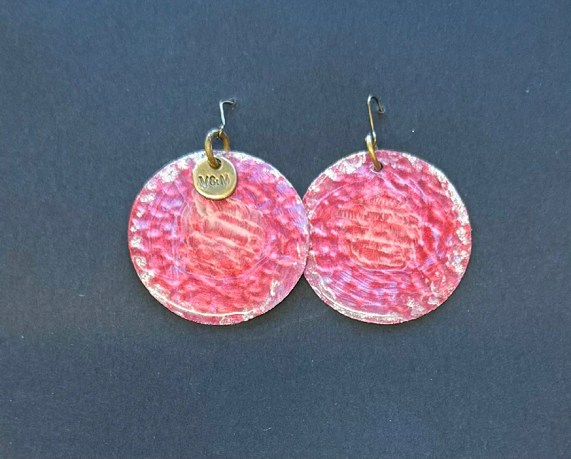 Everyday earrings for women-Dichroic pink