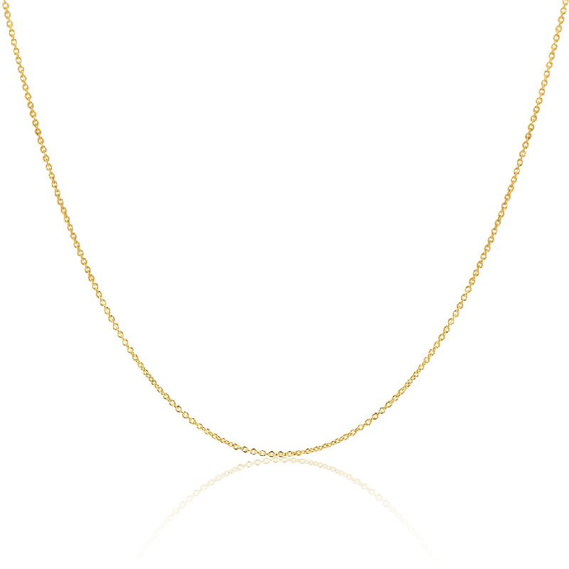 Personalized necklace for women-14K Yellow Gold 18" Diamond Cut Cable Chain Necklace