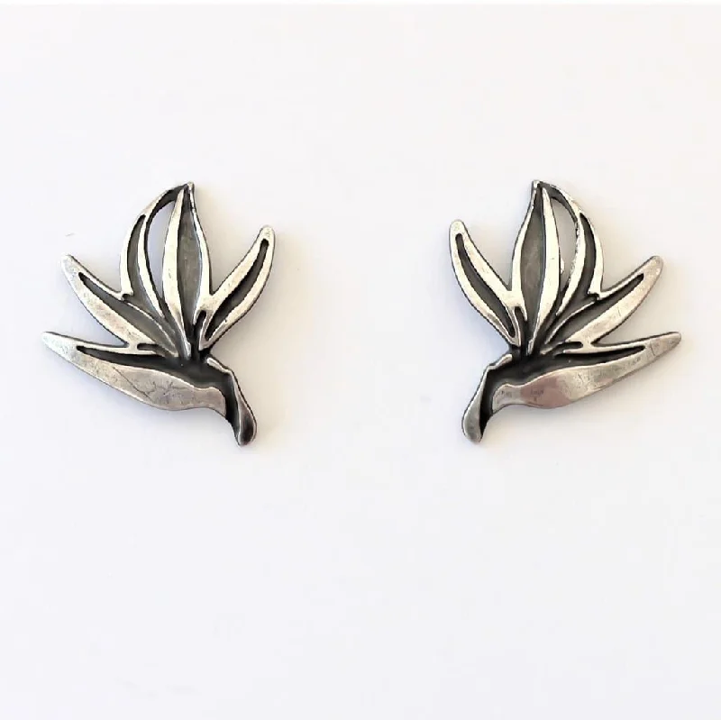 Silver earrings for women-Bird of Paradise