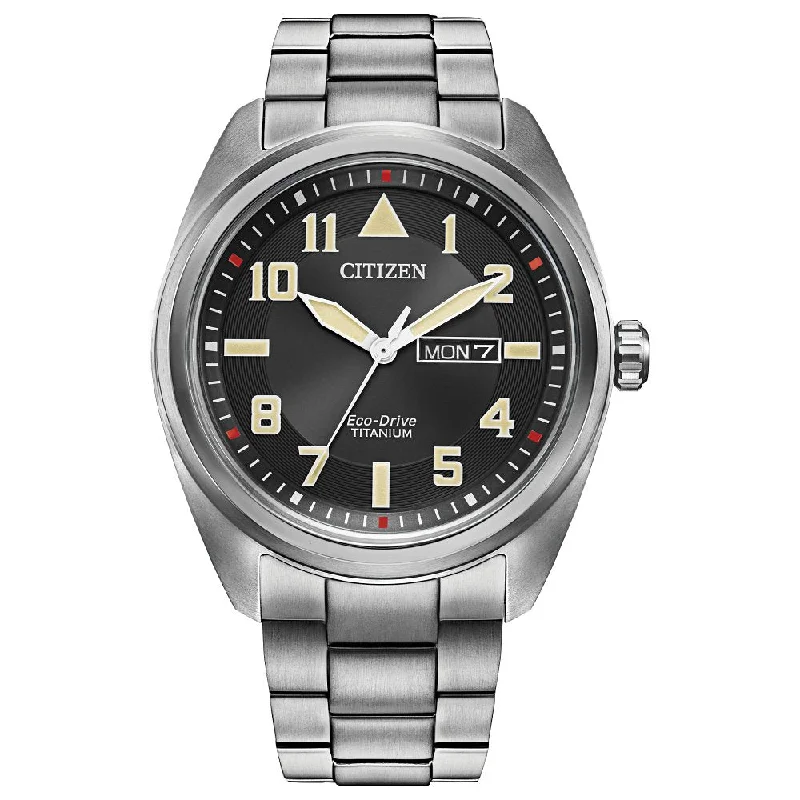 Ceramic wristwatches-CITIZEN Eco-Drive Weekender Garrison Mens Super Titanium