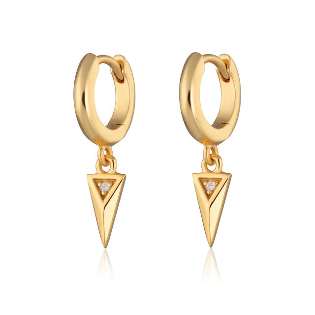 Heart earrings for women-Scream Pretty Gold Vermeil Rebel Charm Hoop Earrings