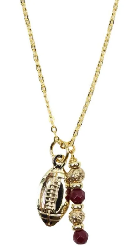 Adjustable necklace for women-The Touchdown Necklace - Garnet + Gold