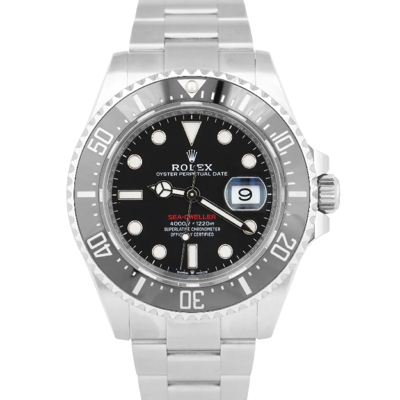 Trendy wristwatches for teens-MINT Rolex Sea-Dweller 50th-Anniversary Red Ceramic Black Steel 43mm MK2 126600