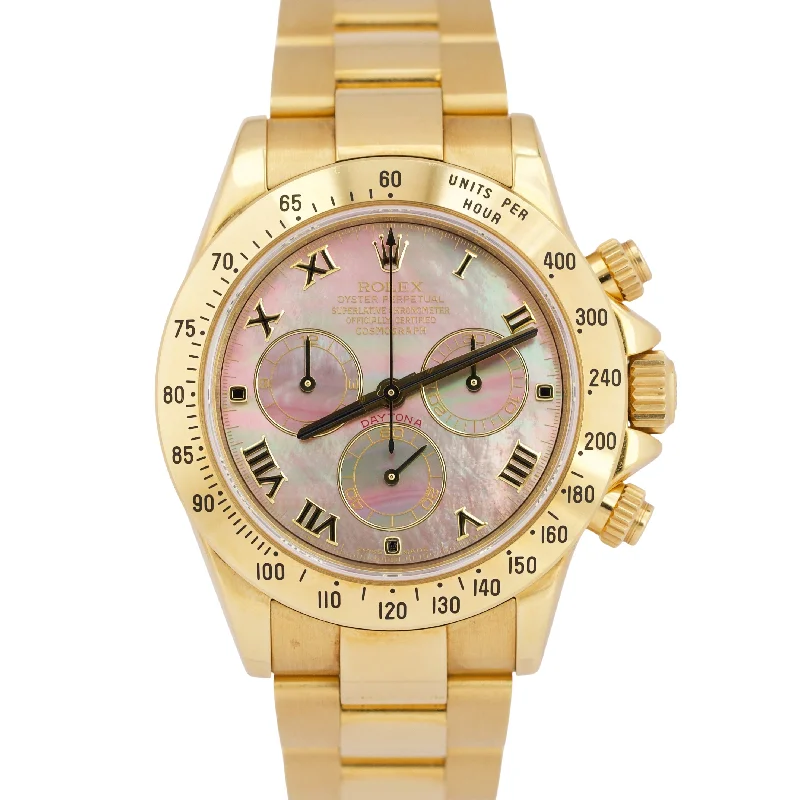 Casual wristwatches for men-UNPOLISHED REHAUT Rolex Daytona FACTORY MOP ROMAN 18K Yellow Gold 40mm 116528