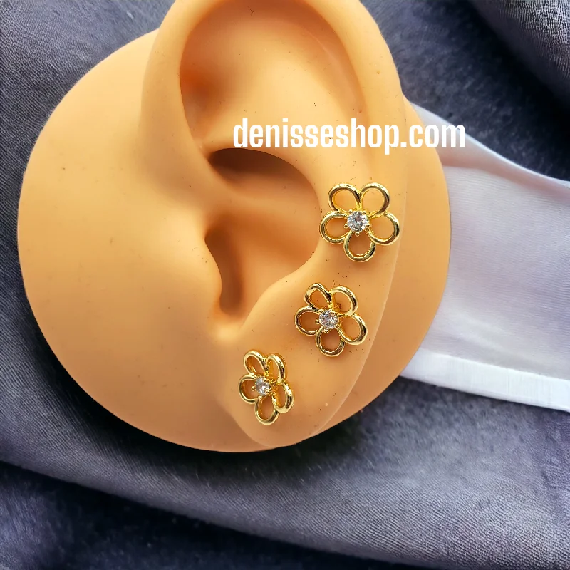 Wedding earrings for women-Flowers Set Earrings E144