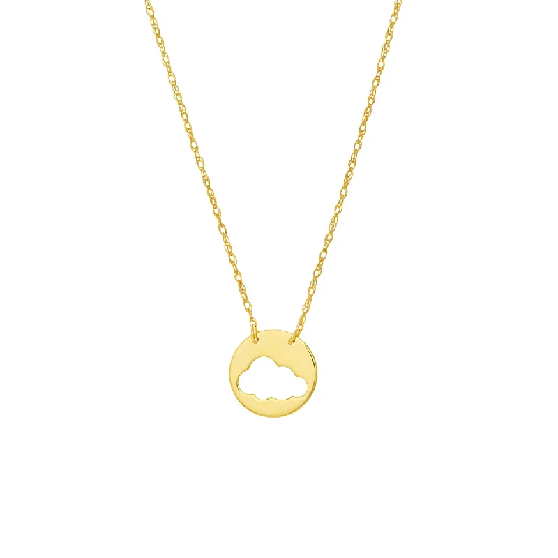 Long pendant necklace for women-14K Yellow Gold Cloud Pendant Necklace by Midas Chain