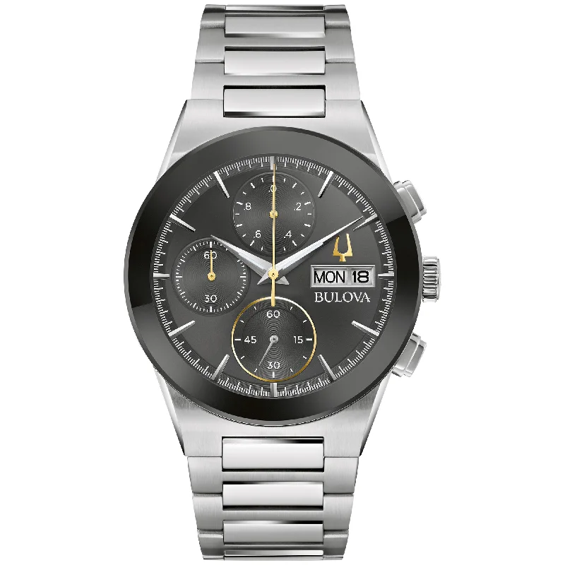 Sports wristwatches for cycling-Bulova Modern Modern Mens Watch Stainless Steel