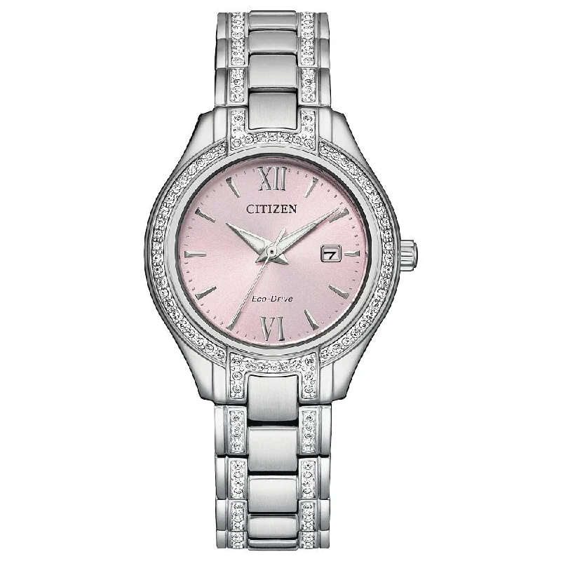 Smartwatches with heart rate monitor-CITIZEN Eco-Drive Dress/Classic Eco Crystal Eco Ladies Stainless Steel