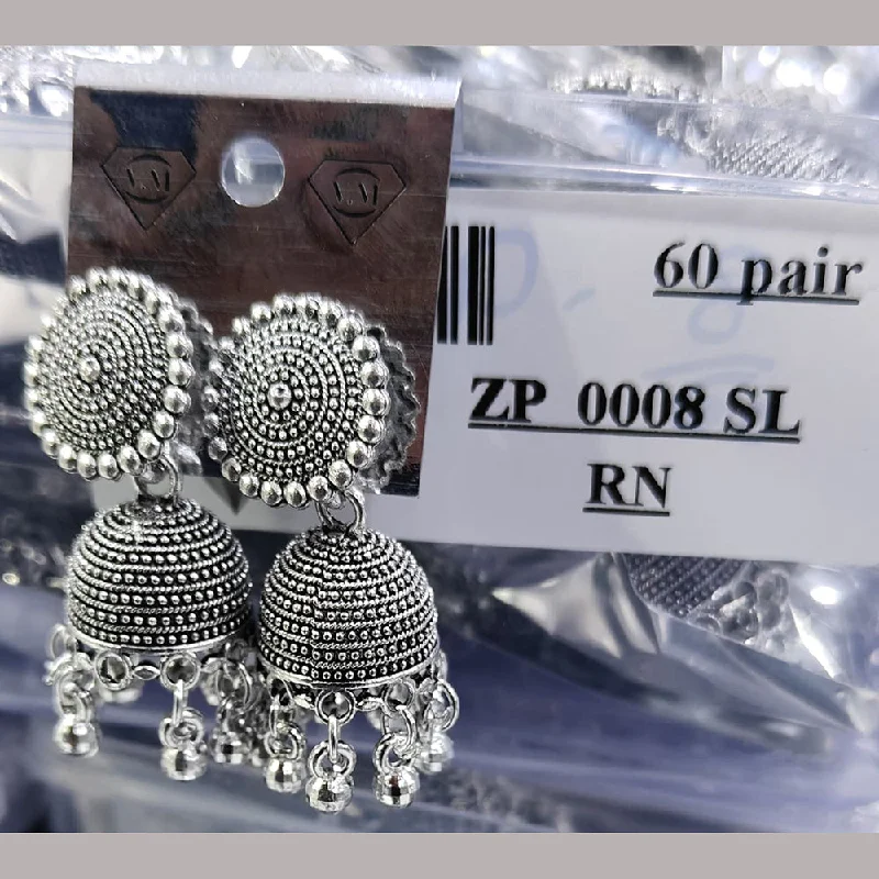 Bar earrings for women-VM Imitation Oxidised Plated Ghungroo Jhumki Earrings