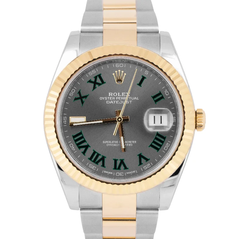 Budget-friendly wristwatches-MINT 2023 Rolex DateJust 41 Wimbledon 18K Gold Two-Tone 41mm Oyster Watch 126333