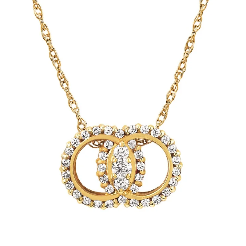 Elegant necklace for women-14K Yellow Gold 0.26ctw Diamond Marriage Symbol Necklace