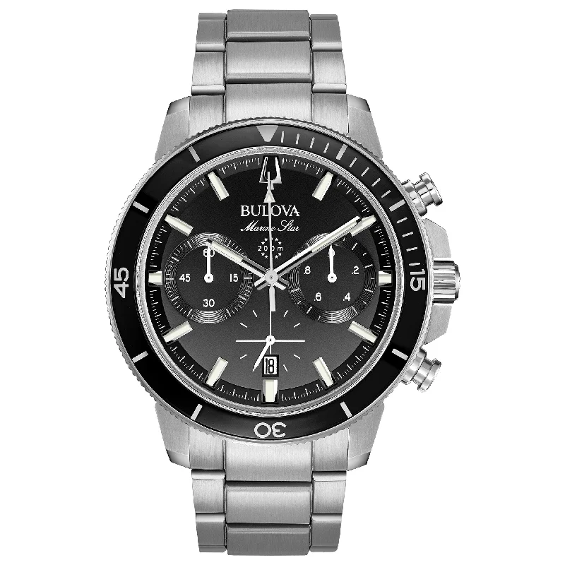 Fashion wristwatches with interchangeable straps-Bulova Performance Marine Star Mens Watch Stainless Steel