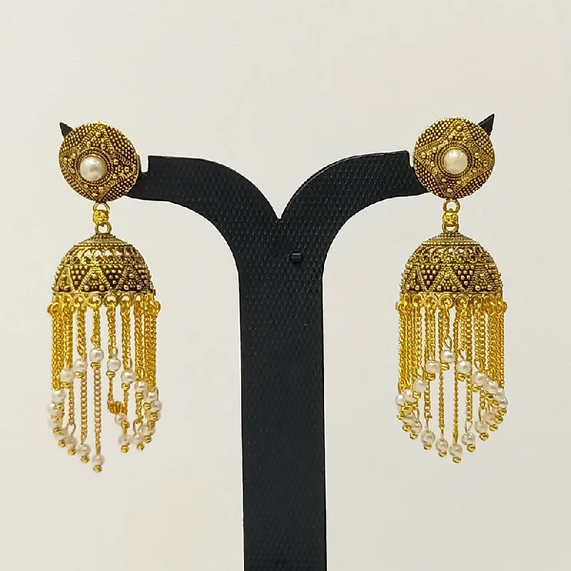 Stylish earrings for women-Dariyalal Sales Gold Plated Jhumki Earrings