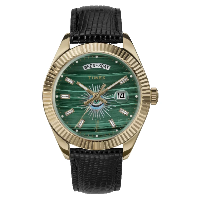 Slim wristwatches-TIMEX X JA LEGACY GOOD KARMA WATCH MALACHITE