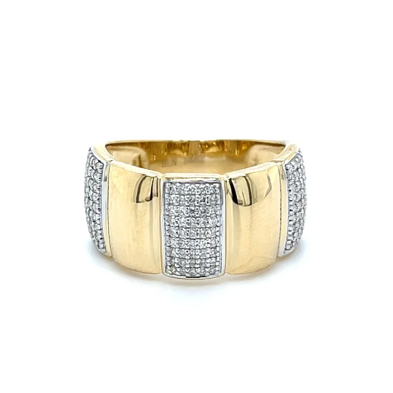 White gold engagement rings for women-1/3 Ctw Diamond Fashion Ring in 14 Karat Yellow Gold