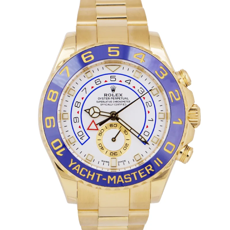 Ceramic wristwatches-MINT PAPERS Rolex Yacht-Master II NEW STYLE HANDS 18K Gold 44mm 116688 BOX