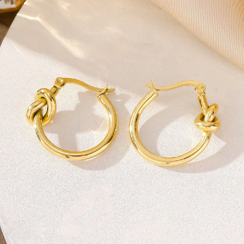 Vintage earrings for women-Tarohi Jewels Gold Plated Hoops Dangler Earrings