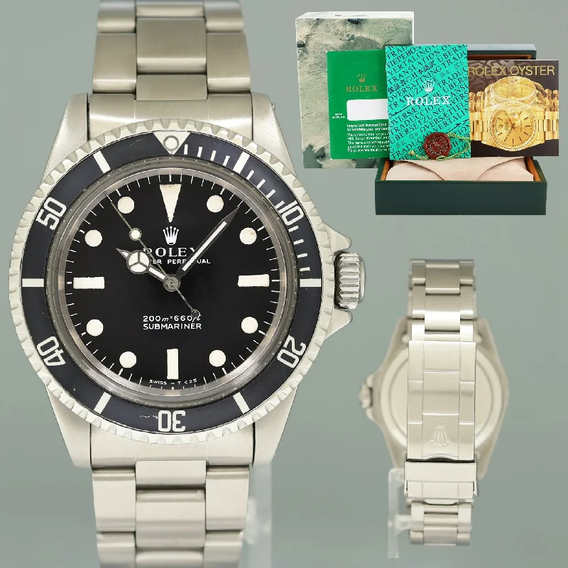 Classic wristwatches-1969 Rolex Submariner 5513 Matte Meters First Dial 40mm Steel Oyster Watch Box