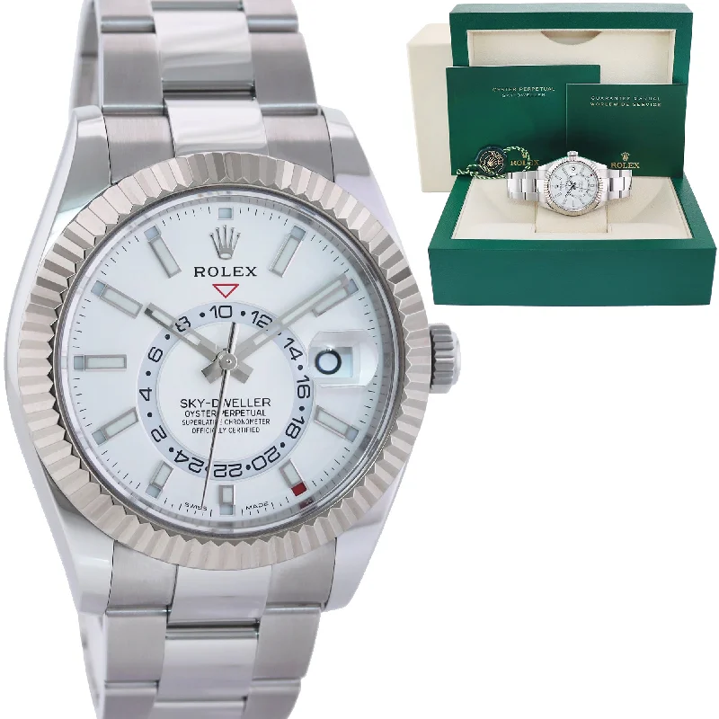 Wristwatches with date function-2021 MINT Rolex White Dial Sky-Dweller White Gold 42mm 326934 Watch Box