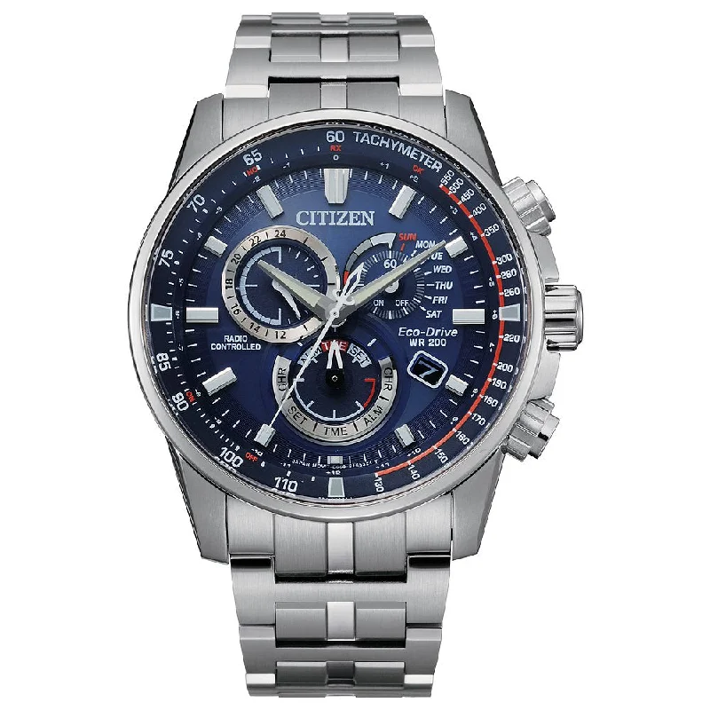 Slim profile wristwatches-CITIZEN Eco-Drive Sport Luxury PCAT Mens Stainless Steel