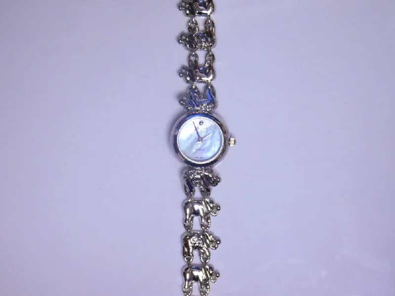 Elegant wristwatches for evening wear-STERLING SILVER SINCLAIR ELEPHANT LINK WATCH