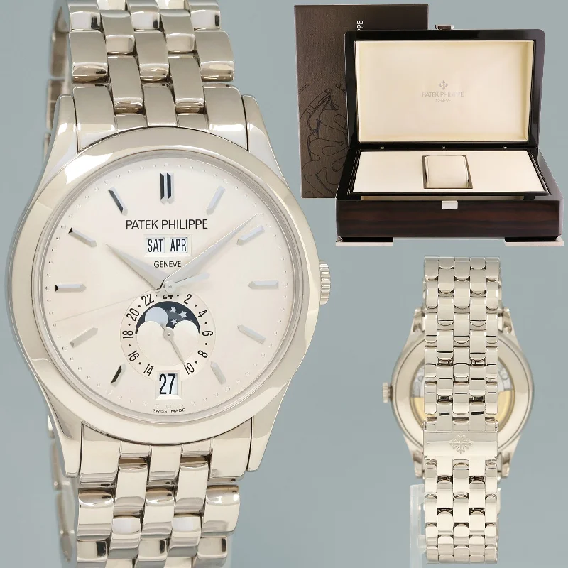 Wristwatches for daily wear-MINT Patek Philippe 5396G White Gold Annual Calendar 39mm Moon Phase Watch Box